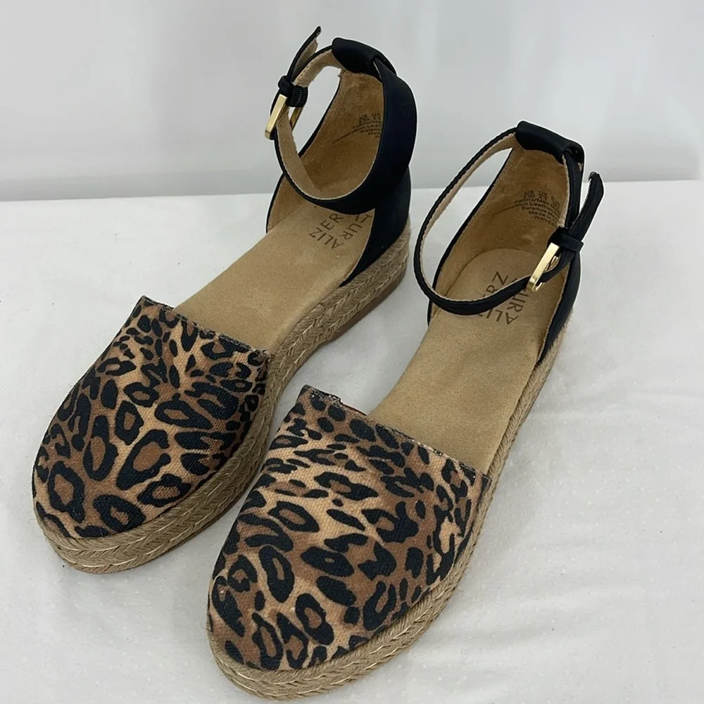 NATURALIZER WAVERLY WOMENS SIZE 9.5 Leopard Print Platform Sandals